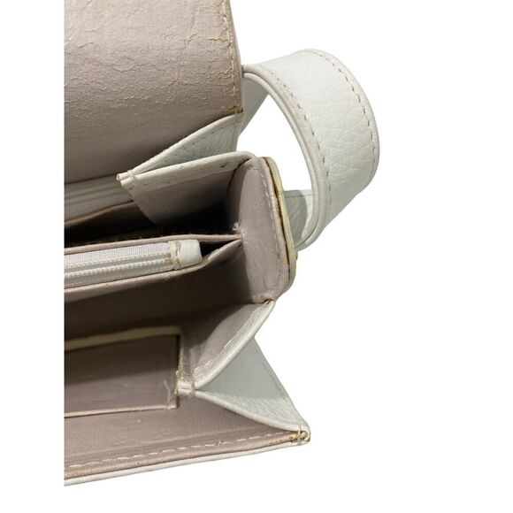 Vintage Ashneil Shoulder Bag Purse White Leather Gold Snake Red Rhinestone Eye - Picture 13 of 14